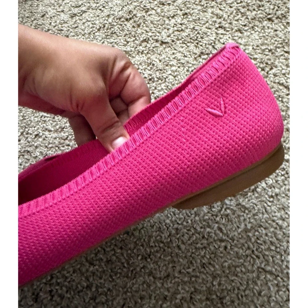 VIVAIA Aria 5 Pointed Toe Pitaya Pink Womens Size 8.5 Knit Flats Preppy - Picture 2 of 6